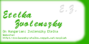 etelka zvolenszky business card